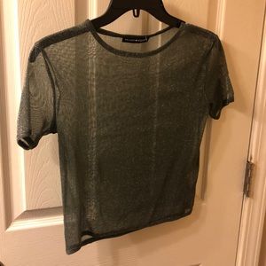 Brandy Melville Sparkle Green Top